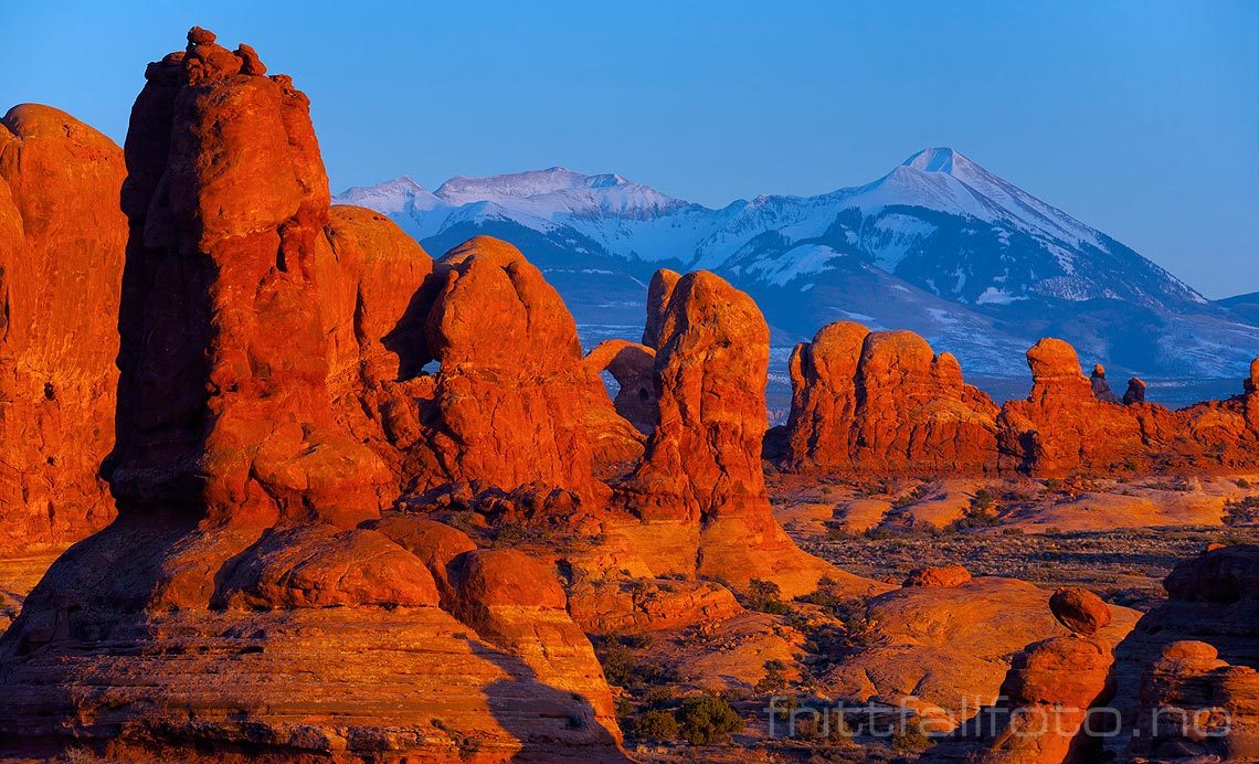 Eventyrlig landskap ved Garden Of Eden i Arches National Park, Utah, USA.<br>Bildenr 20080319-611.