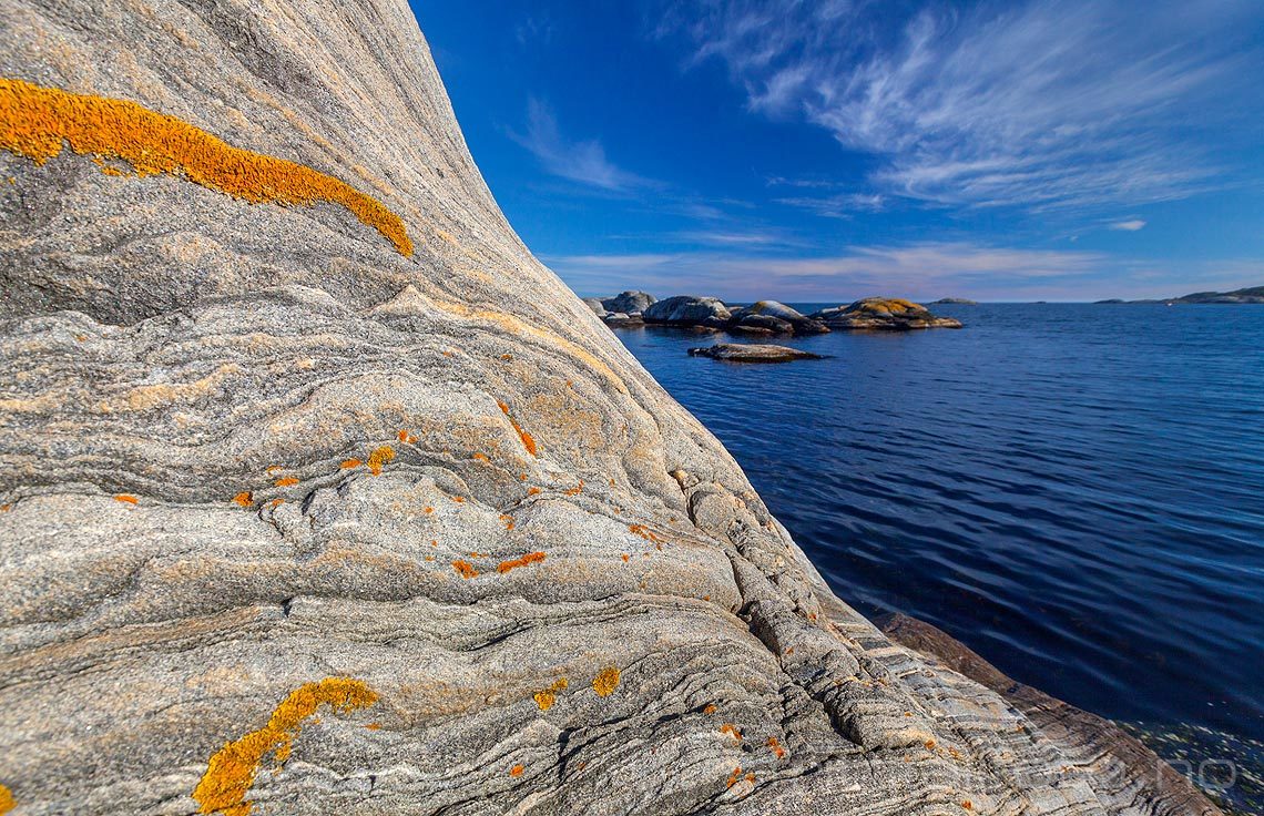 Svaberg nær Saltvik på Justøya, Lillesand, Agder.<br>Bildenr 20140526-348.