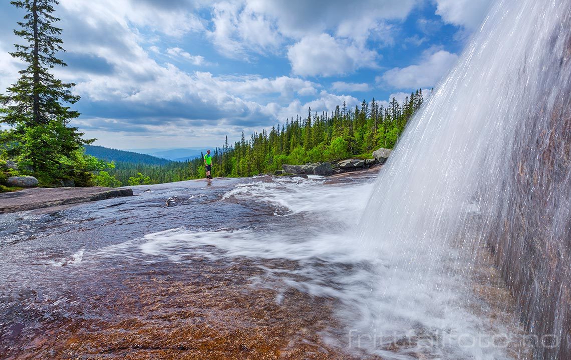 Ved Trollfossen i Fjellelvi nær Hallingdalen, Flå, Buskerud.<br>Bildenr 20150704-112.