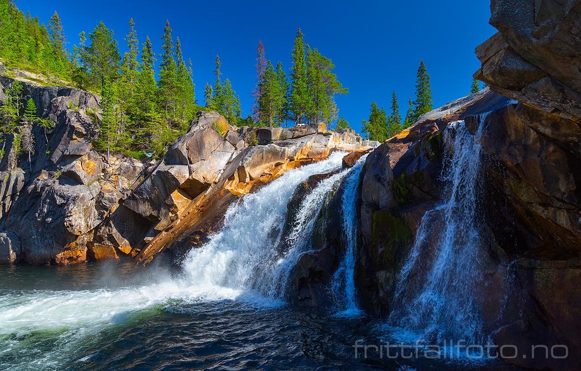 Ved Hyttfossen i Gauldalen, Holtålen, Trøndelag.<br>Bildenr 20150818-280.