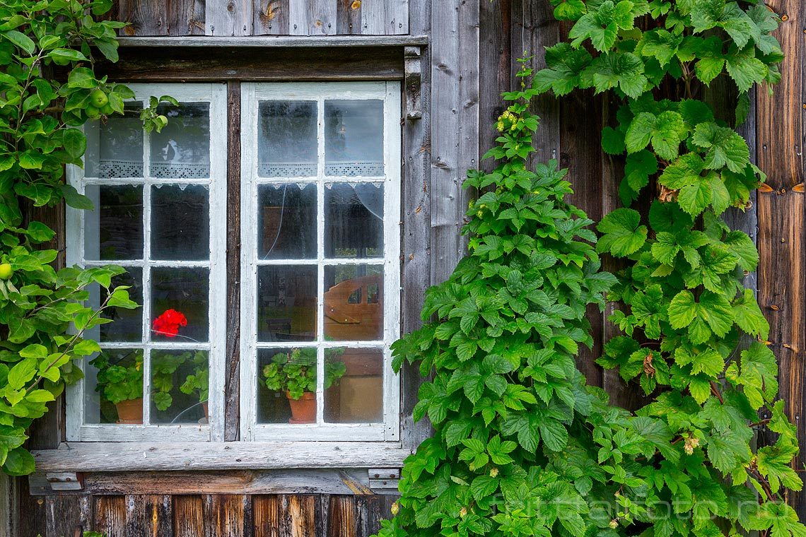 Fasade ved Rindal bygdemuseum nær Rindal i Surnadalen, Rindal, Møre og Romsdal.<br>Bildenr 20170806-125.