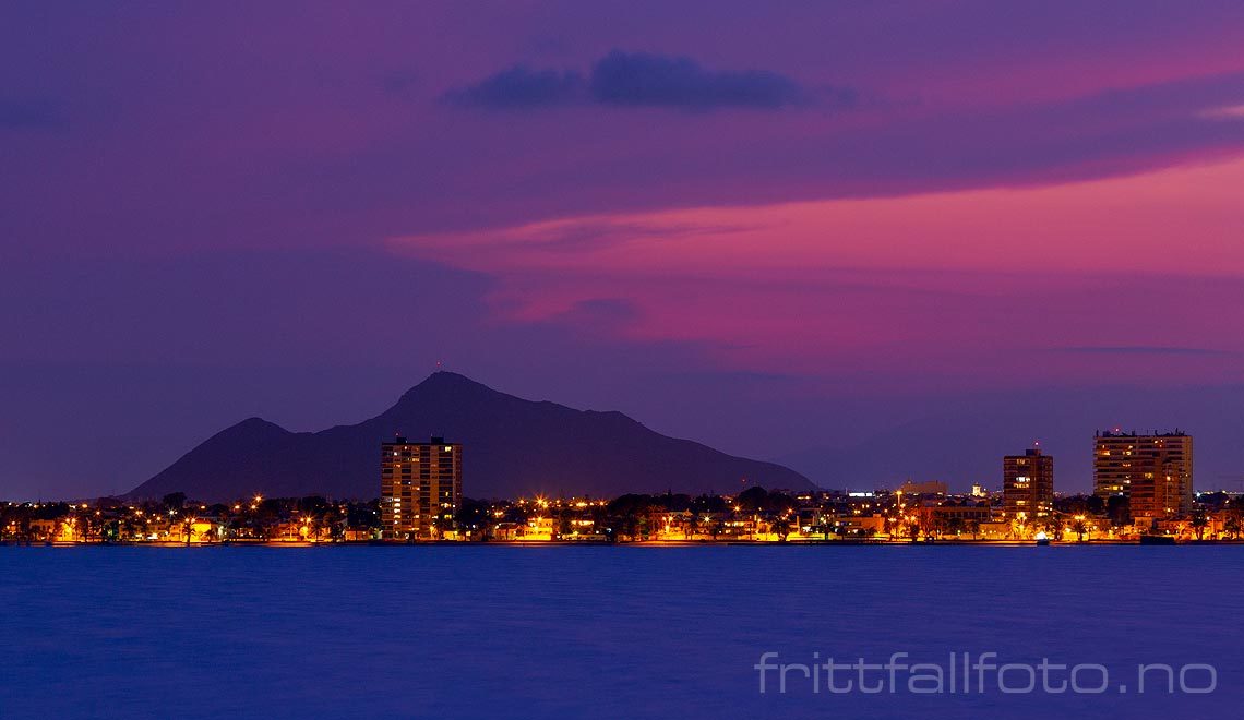 Kveld ved Mar Menor, San Pedro del Pinatar, Región de Murcia, Spania.<br>Bildenr 20190905-811.