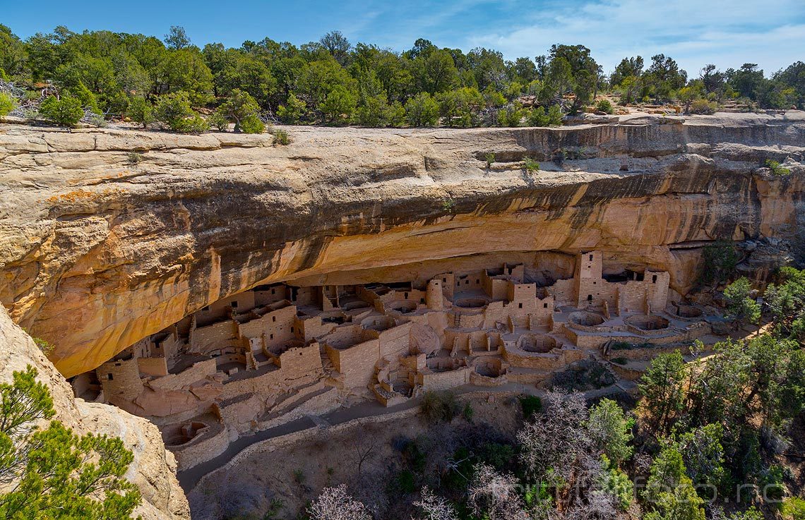 Cliff Palace i Mesa Verde National Park, Montezuma County, Colorado, USA.<br>Bildenr 20170410-093.