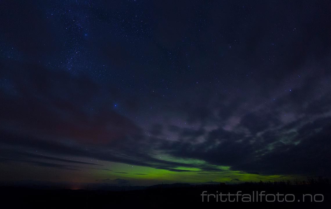 Nordlys nær Møsvatn, Vinje, Telemark.<br>Bildenr 20141021-003.