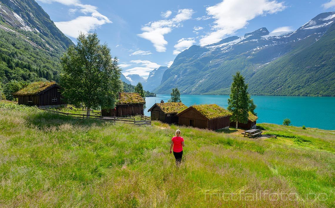 Idyll ved Lovatnet, Stryn, Vestland.<br>Bildenr 20210623-333.