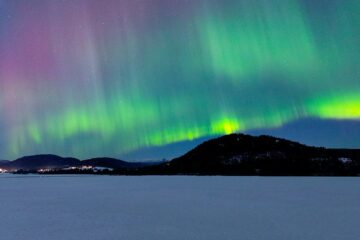 Nordlys over Nomevatn, Nome, Vestfold og Telemark.